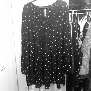 Polka Dot cinched shirt